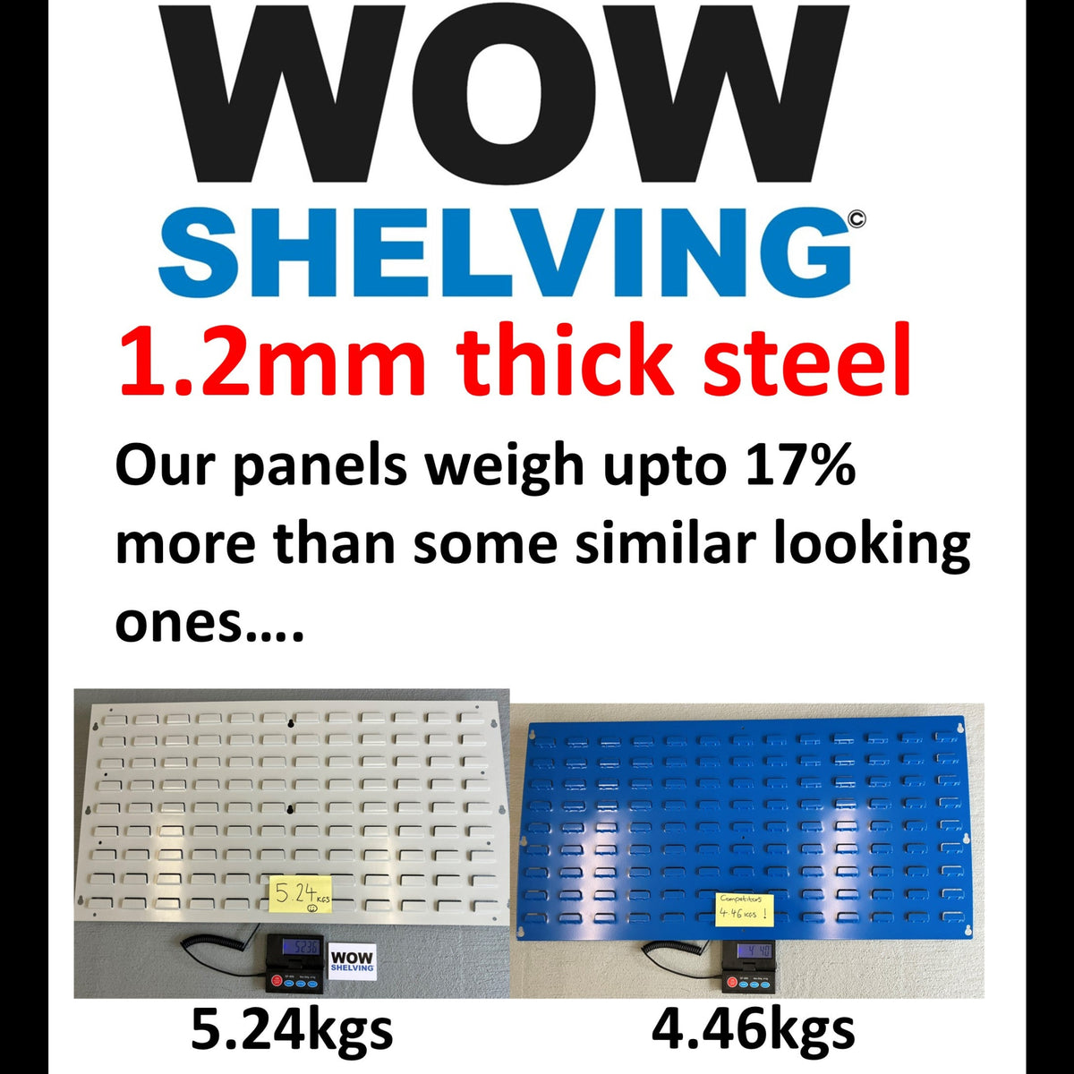 SQUARE Metal Louvre Panel Kits including Plastic Parts Bins – WOW Shelving