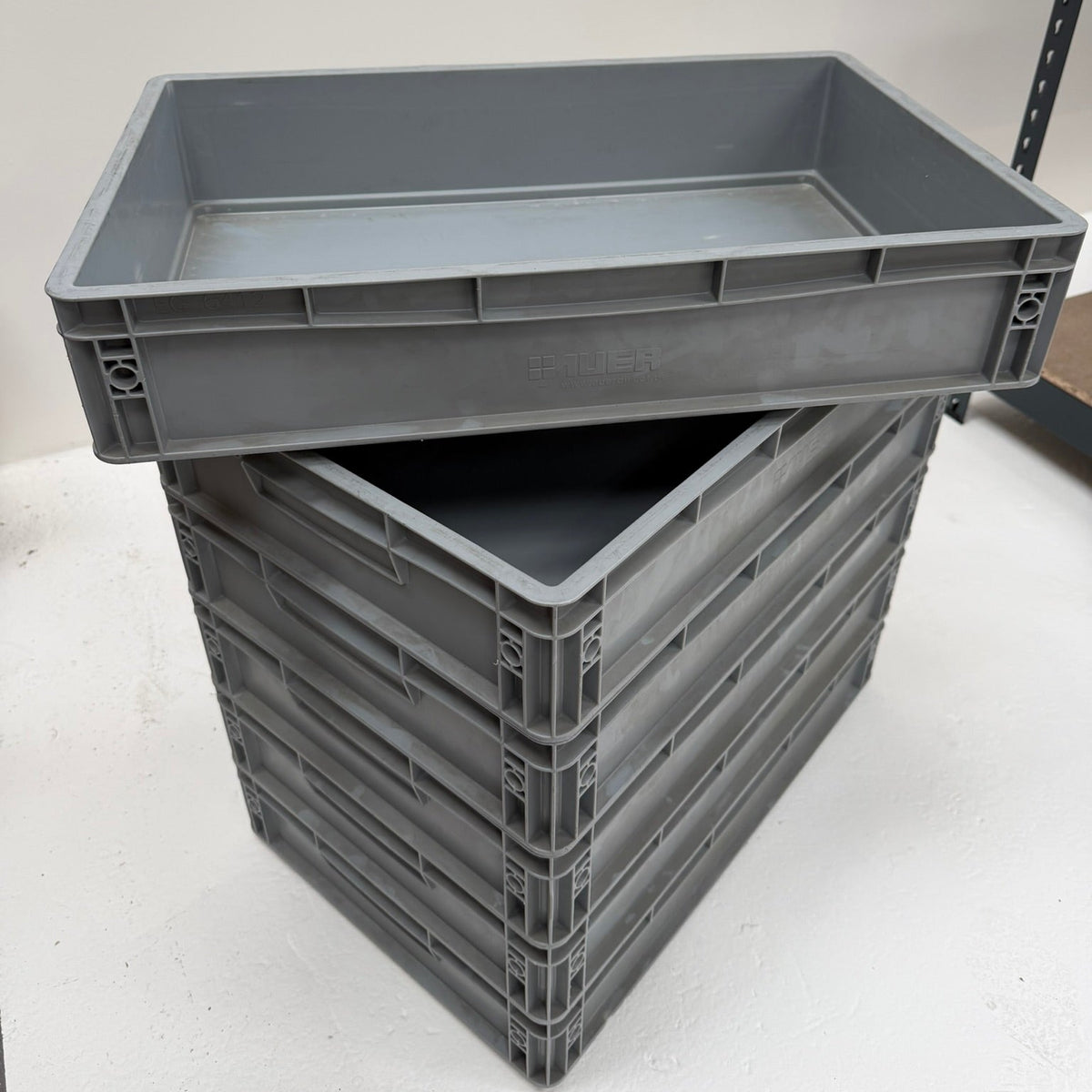 Stacking Clearence CLEARANCE USED Euro Stacking Containers - PACKS OF 6 – WOW Shelving